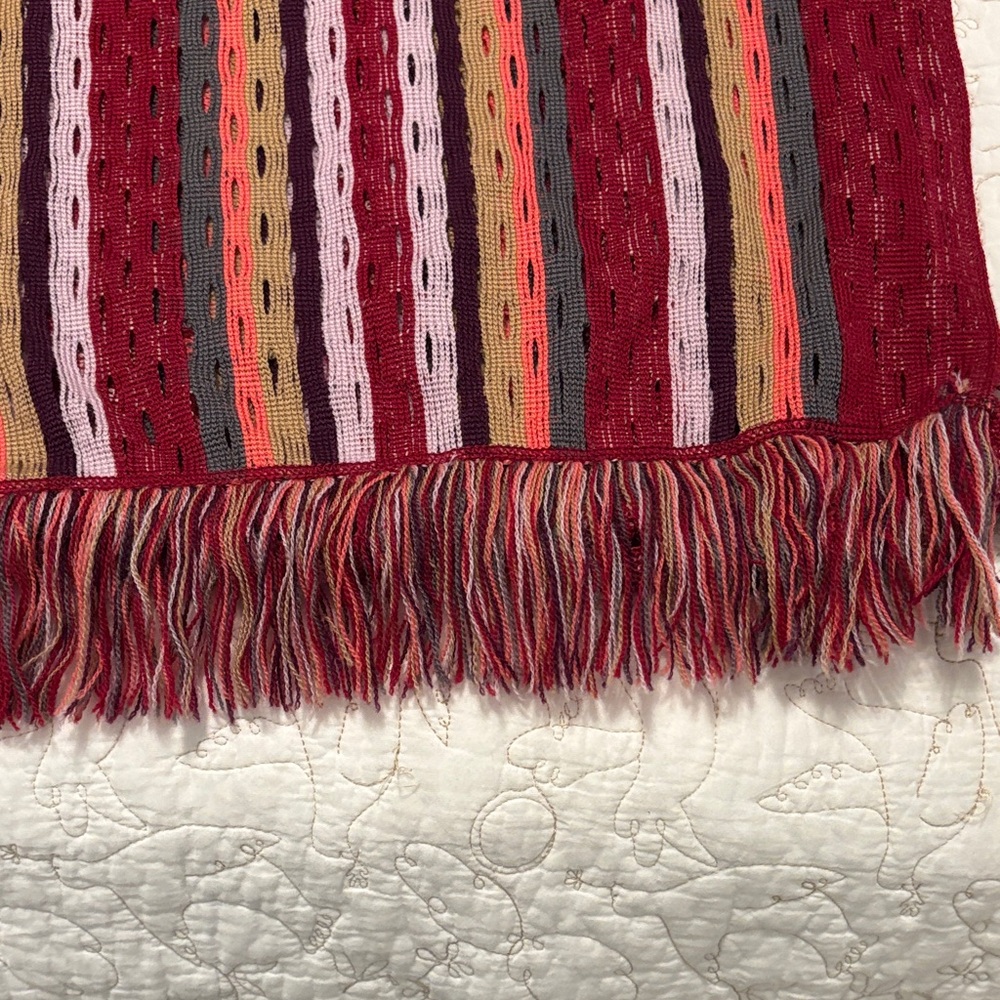 Missoni Red and Multicolor Striped Lana Wool Scarf - Picture 3 of 5